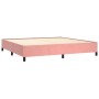 Cama box spring con colchón terciopelo rosa 200x200 cm