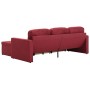 Sofá cama modular de 3 plazas tela color vino tinto de , Sofás - Ref: Foro24-288790, Precio: 459,72 €