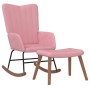 Silla mecedora con reposapiés terciopelo rosa by , Rocking chairs - Ref: Foro24-327758, Price: 159,56 €, Discount: %