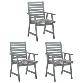 Sillas comedor de jardín 3 uds madera maciza acacia y cojines von , Gartenstühle - Ref: Foro24-3064442, Preis: 292,41 €, Raba...
