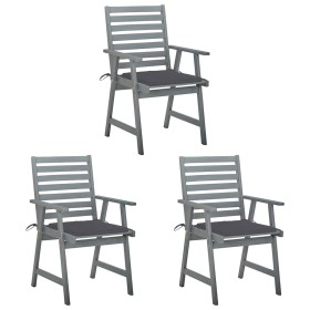 Sillas comedor de jardín 3 uds madera maciza acacia y cojines von , Gartenstühle - Ref: Foro24-3064428, Preis: 295,34 €, Raba...