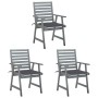 Sillas comedor de jardín 3 uds madera maciza acacia y cojines von , Gartenstühle - Ref: Foro24-3064428, Preis: 295,34 €, Raba...