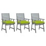 Sillas comedor de jardín 3 uds madera maciza acacia y cojines by , Garden chairs - Ref: Foro24-3064454, Price: 294,30 €, Disc...
