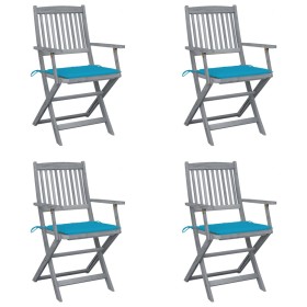 Sillas de jardín plegables 4 uds cojines madera maciza acacia von , Gartenstühle - Ref: Foro24-3064513, Preis: 185,54 €, Raba...
