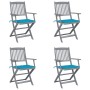 Sillas de jardín plegables 4 uds cojines madera maciza acacia von , Gartenstühle - Ref: Foro24-3064513, Preis: 185,54 €, Raba...