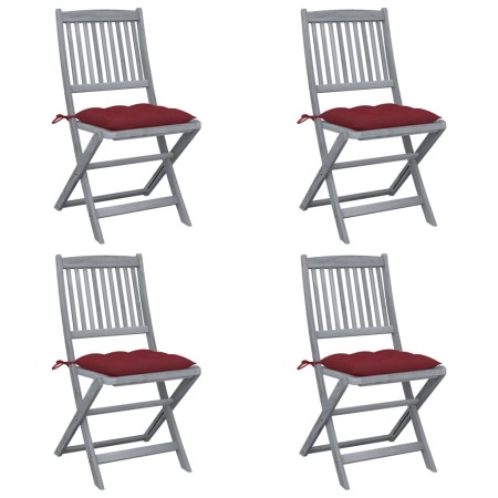 Sillas de jardín plegables 4 uds cojines madera maciza acacia von , Gartenstühle - Ref: Foro24-3064587, Preis: 207,08 €, Raba...