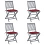Sillas de jardín plegables 4 uds cojines madera maciza acacia von , Gartenstühle - Ref: Foro24-3064587, Preis: 207,08 €, Raba...