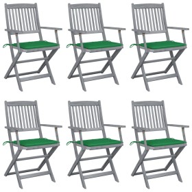 Sillas de jardín plegables 6 uds cojines madera maciza acacia von , Gartenstühle - Ref: Foro24-3065412, Preis: 299,16 €, Raba...