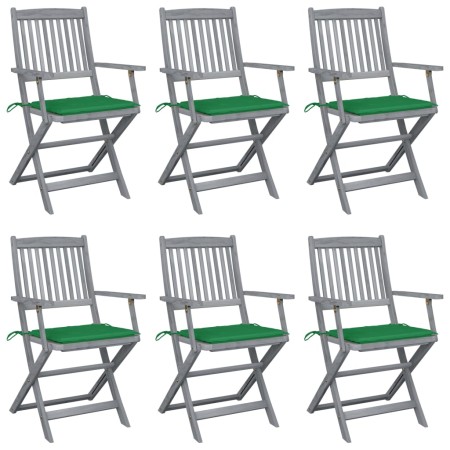 Sillas de jardín plegables 6 uds cojines madera maciza acacia von , Gartenstühle - Ref: Foro24-3065412, Preis: 299,16 €, Raba...