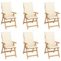 Sillas de jardín 6 uds madera maciza de teca cojines crema von , Gartenstühle - Ref: Foro24-3065562, Preis: 768,93 €, Rabatt: %