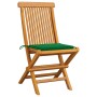 Sillas de jardín 6 uds con cojines verdes madera de teca von , Gartenstühle - Ref: Foro24-3065595, Preis: 381,72 €, Rabatt: %