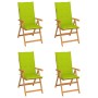 Sillas de jardín 4 uds madera de teca y cojines verde brillante von , Gartenstühle - Ref: Foro24-3065541, Preis: 514,79 €, Ra...