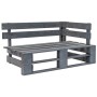 Sofá de jardín esquina de palets madera de pino impregnada gris de , Sofás modulares de exterior - Ref: Foro24-3066563, Preci...