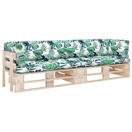 Sofá de palets 2 plazas cojines madera de pino impregnada by , Garden sets - Ref: Foro24-3066684, Price: 297,65 €, Discount: %