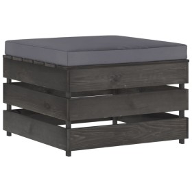 Otomana seccional con cojín madera impregnada gris de , Sofás modulares de exterior - Ref: Foro24-3068132, Precio: 64,07 €, D...