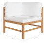 Banco de jardín de 2 plazas y cojines crema madera maciza teca de , Bancos de jardín - Ref: Foro24-3068854, Precio: 369,81 €,...