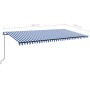 Toldo automático LED sensor de viento azul y blanco 600x350 cm by , Awnings - Ref: Foro24-3069251, Price: 1,00 €, Discount: %