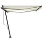 Toldo automático con LED y sensor de viento crema 450x350 cm by , Awnings - Ref: Foro24-3069852, Price: 761,78 €, Discount: %
