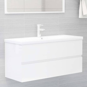 Mueble con lavabo madera de ingeniería blanco brillante de , Tocadores de baño - Ref: Foro24-3071573, Precio: 335,75 €, Descu...