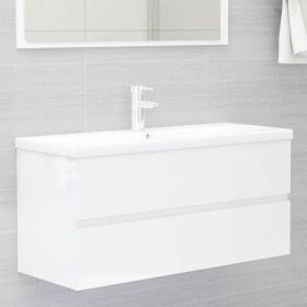 Mueble con lavabo madera de ingeniería blanco brillante de , Tocadores de baño - Ref: Foro24-3071663, Precio: 372,26 €, Descu...