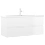 Mueble con lavabo madera de ingeniería blanco brillante von , Badezimmerwaschtische - Ref: Foro24-3071663, Preis: 372,26 €, R...