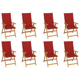 Sillas de jardín reclinables con cojines 8 uds teca maciza von , Gartenstühle - Ref: Foro24-3072547, Preis: 1,00 €, Rabatt: %