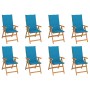 Sillas de jardín reclinables con cojines 8 uds teca maciza by , Garden chairs - Ref: Foro24-3072545, Price: 1,00 €, Discount: %