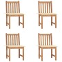 Sillas de jardín 4 unidades madera maciza de teca con cojines von , Gartenstühle - Ref: Foro24-3073090, Preis: 458,37 €, Raba...