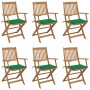 Sillas de jardín plegables 6 uds y cojines madera maciza acacia by , Garden chairs - Ref: Foro24-3074945, Price: 343,48 €, Di...