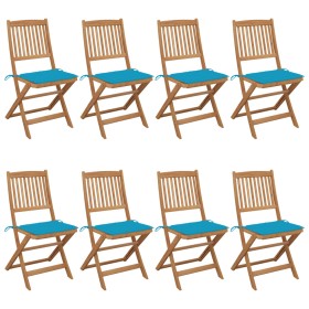 Sillas de jardín plegables 8 uds madera maciza acacia y cojines von , Gartenstühle - Ref: Foro24-3075025, Preis: 383,46 €, Ra...