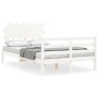 White solid wood bed frame with headboard 120x200 cm by vidaXL, Beds and slatted bases - Ref: Foro24-3195282, Price: 123,94 €...