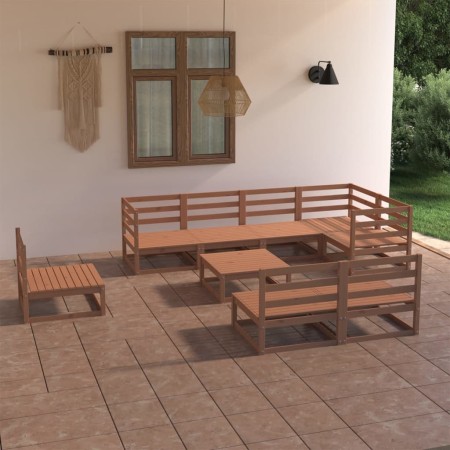 Muebles de jardín 9 piezas marrón miel madera maciza de pino by , Garden sets - Ref: Foro24-3075672, Price: 613,64 €, Discoun...