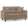 Sofá de 2 plazas con cojines cuero sintético capuchino 120 cm von , Sofas - Ref: Foro24-3200987, Preis: 248,01 €, Rabatt: %