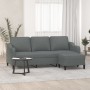 Sofá de 3 plazas con taburete de tela gris oscuro 180 cm by , Sofas - Ref: Foro24-3201136, Price: 313,85 €, Discount: %