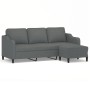Sofá de 3 plazas con taburete de tela gris oscuro 180 cm by , Sofas - Ref: Foro24-3201136, Price: 313,85 €, Discount: %
