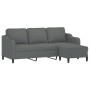 Sofá de 3 plazas con taburete de tela gris oscuro 180 cm by , Sofas - Ref: Foro24-3201136, Price: 313,85 €, Discount: %