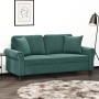 Sofá de 2 plazas con cojines terciopelo verde oscuro 140 cm by , Sofas - Ref: Foro24-3200947, Price: 291,09 €, Discount: %