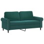 Sofá de 2 plazas con cojines terciopelo verde oscuro 140 cm by , Sofas - Ref: Foro24-3200947, Price: 291,09 €, Discount: %