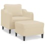 Sillón con taburete tela crema 60 cm de , Sofás - Ref: Foro24-3201129, Precio: 212,97 €, Descuento: %