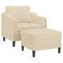 Sillón con taburete tela crema 60 cm de , Sofás - Ref: Foro24-3201129, Precio: 212,97 €, Descuento: %