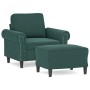 Sillón con taburete terciopelo verde oscuro 60 cm von , Sofas - Ref: Foro24-3201207, Preis: 216,37 €, Rabatt: %