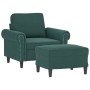 Sillón con taburete terciopelo verde oscuro 60 cm von , Sofas - Ref: Foro24-3201207, Preis: 216,37 €, Rabatt: %