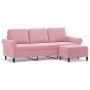 Sofá de 3 plazas con taburete de terciopelo rosa180 cm von , Sofas - Ref: Foro24-3201218, Preis: 379,90 €, Rabatt: %