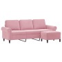 Sofá de 3 plazas con taburete de terciopelo rosa180 cm von , Sofas - Ref: Foro24-3201218, Preis: 379,90 €, Rabatt: %