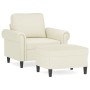 Sillón con taburete terciopelo crema 60 cm by , Sofas - Ref: Foro24-3201213, Price: 221,44 €, Discount: %