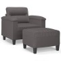 Sillón con taburete cuero sintético gris 60 cm by , Sofas - Ref: Foro24-3201239, Price: 207,08 €, Discount: %