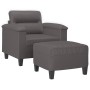 Sillón con taburete cuero sintético gris 60 cm by , Sofas - Ref: Foro24-3201239, Price: 207,08 €, Discount: %