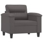 Sillón con taburete cuero sintético gris 60 cm by , Sofas - Ref: Foro24-3201239, Price: 207,08 €, Discount: %