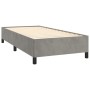 Cama box spring con colchón terciopelo gris claro 90x190 cm