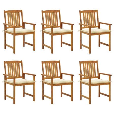 Sillas de jardín y cojines 6 unidades madera maciza de acacia by , Garden chairs - Ref: Foro24-3078153, Price: 471,75 €, Disc...